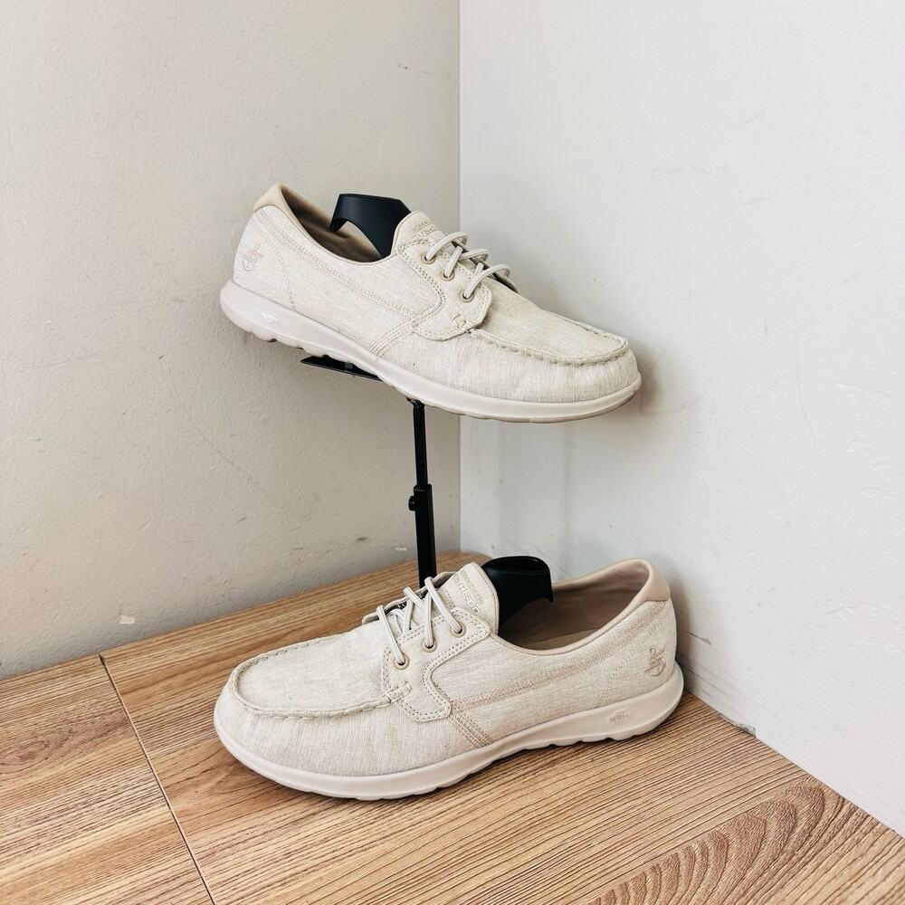 Skechers Women's GOwalk Lite - Isla boat shoes Beige Size 9 - Picture 1 of 11